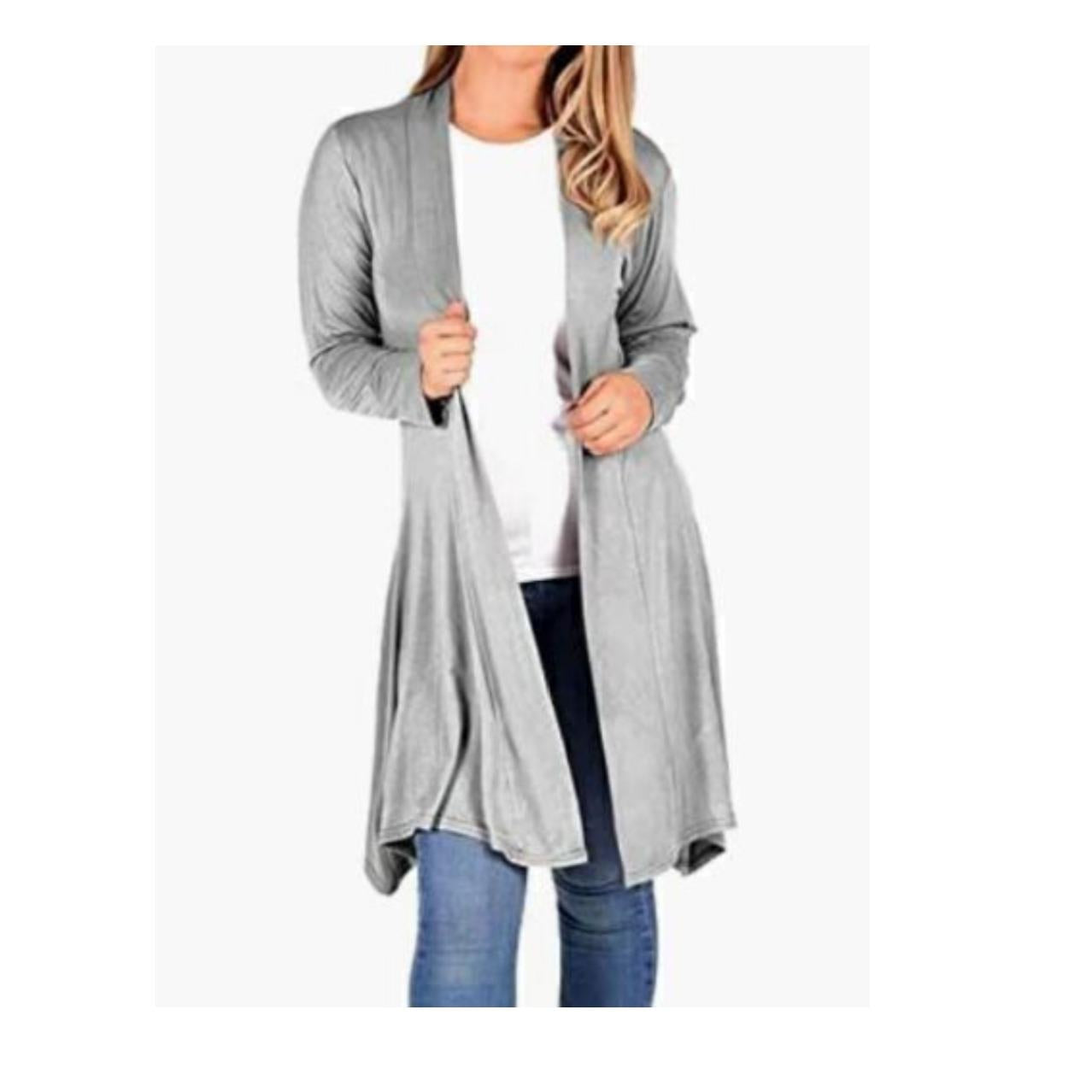 New Womens Ladies Long Sleeve Maxi Boyfriend Cardigan Open Floaty 8-22