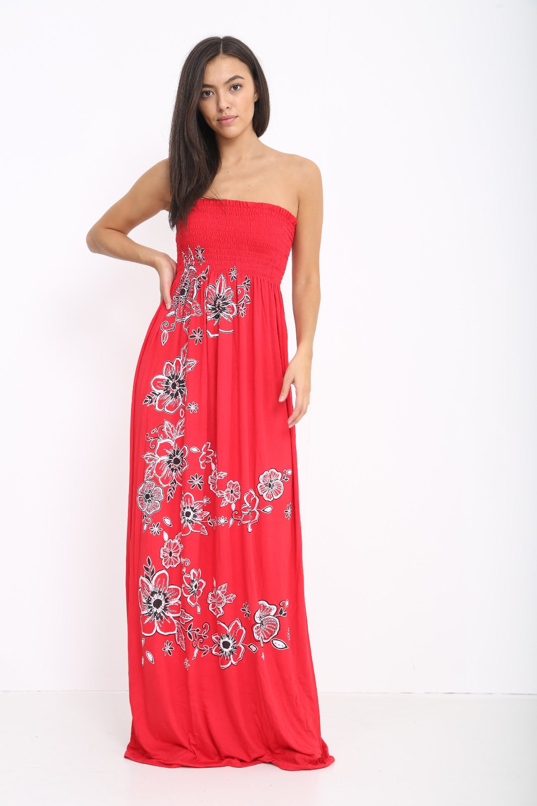 Women Ladies Chunky flora Print Sheering Maxi Dress