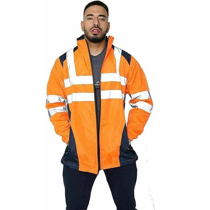 Hi Viz Vis High Visibility Jacket Hoodie Work 3 Zip Hooded SweatShirt Fleece Menswear Clothes Workwear Man Long Sleeve Top Comfy Longsleeves Underwear Uniforms