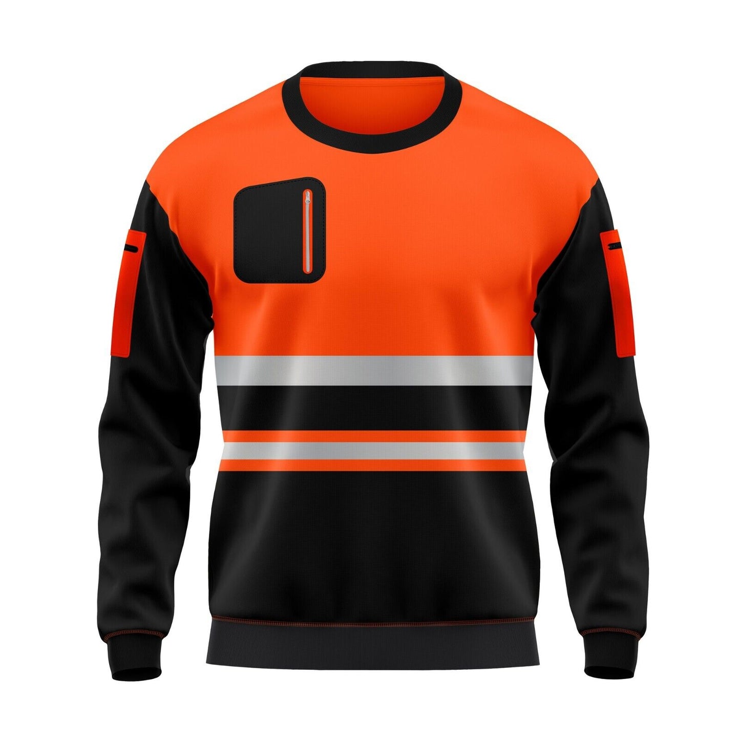 LUXE DIVA Hi Vis Viz High Visibility Jacket Reflective Work Wear Fleece SweatShirt S-2XL Menswear Soft Breathable Clothing Collar Crewneck Long Long Sleeve Polyester Sleeve