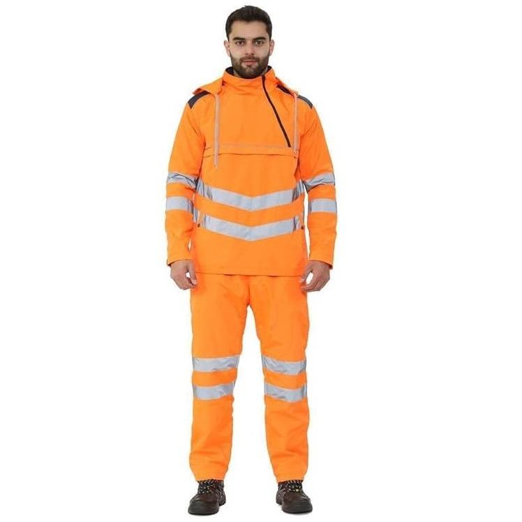 Hi Viz Vis High Visibility Jacket Hoodie Work 3 Zip Hooded SweatShirt Fleece Menswear Clothes Workwear Man Long Sleeve Top Comfy Longsleeves Underwear Uniforms