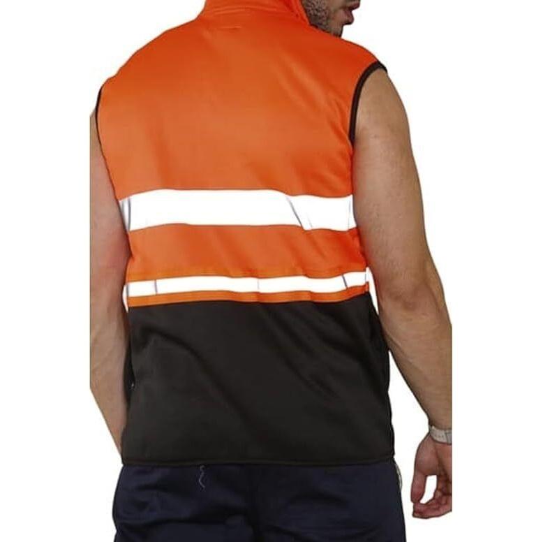 LUXE DIVA Hi Viz High Visibility Body Warmer Workwear Safety Wear Sleeveless Waistcoat Fleece Garment Menswear Reflective Clothing Pockets Small Uniforms Man