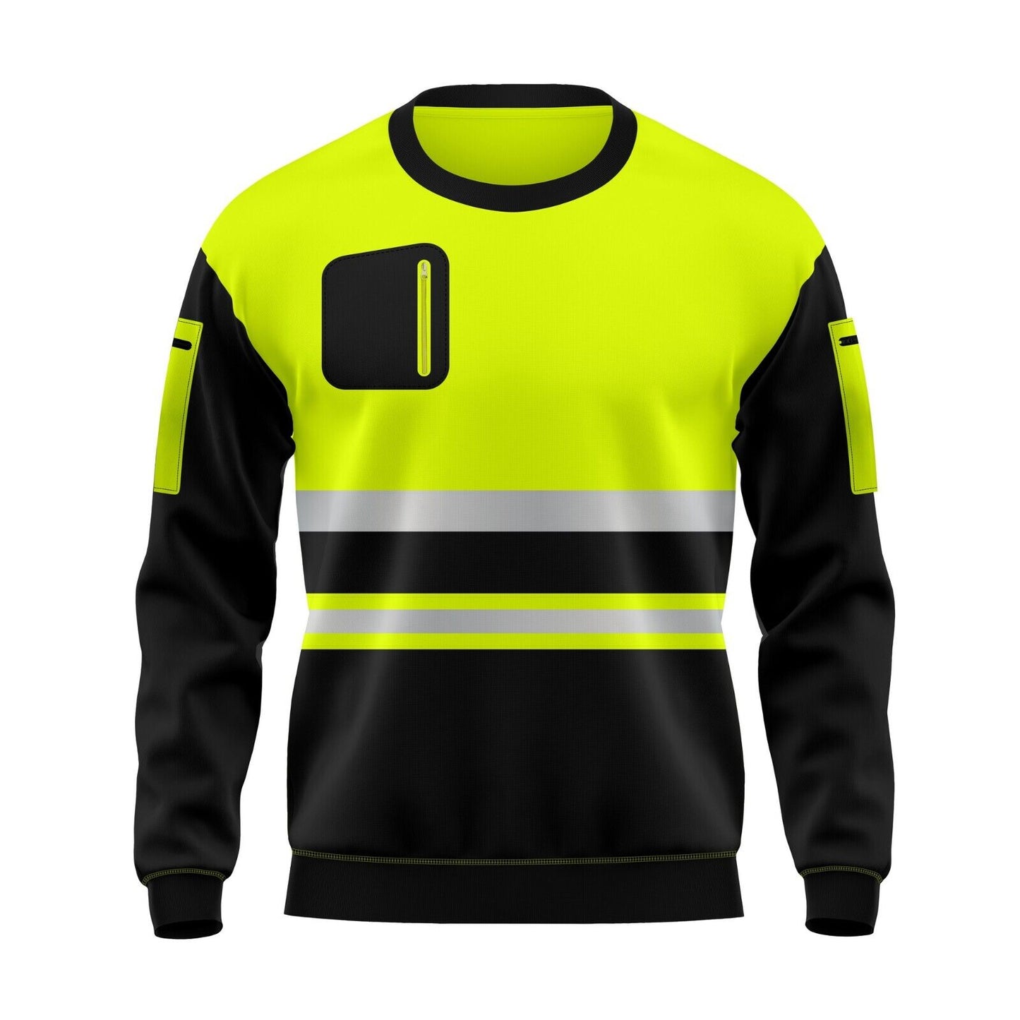 LUXE DIVA Hi Vis Viz High Visibility Jacket Reflective Work Wear Fleece SweatShirt S-2XL Menswear Layer Outdoor Clothing Outerwear Small Uniforms Workwear Man