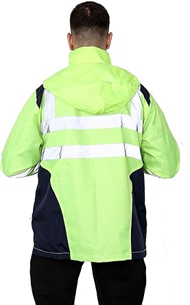 LUXE DIVA Hi Viz High Visibility Short Sleeve Polo Shirts - Men's Reflective Tape Safety Hi Vis Security Work Breathable Lightweight Workwear T-Shirt Tops