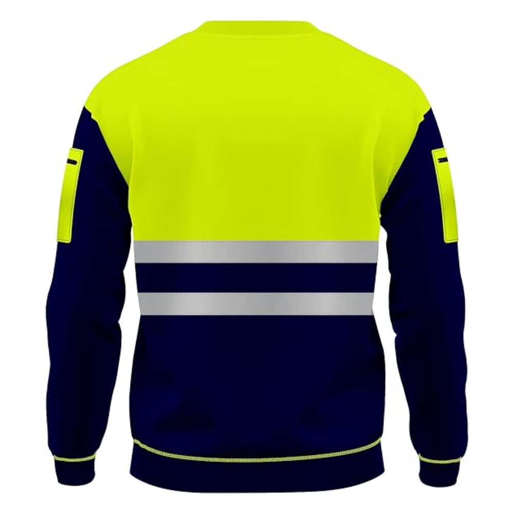 LUXE DIVA High Visibility Hi Viz Crew Neck Fleece Sweatshirts Security Work Soft Warm Cosy Fleece Tops S-XXL