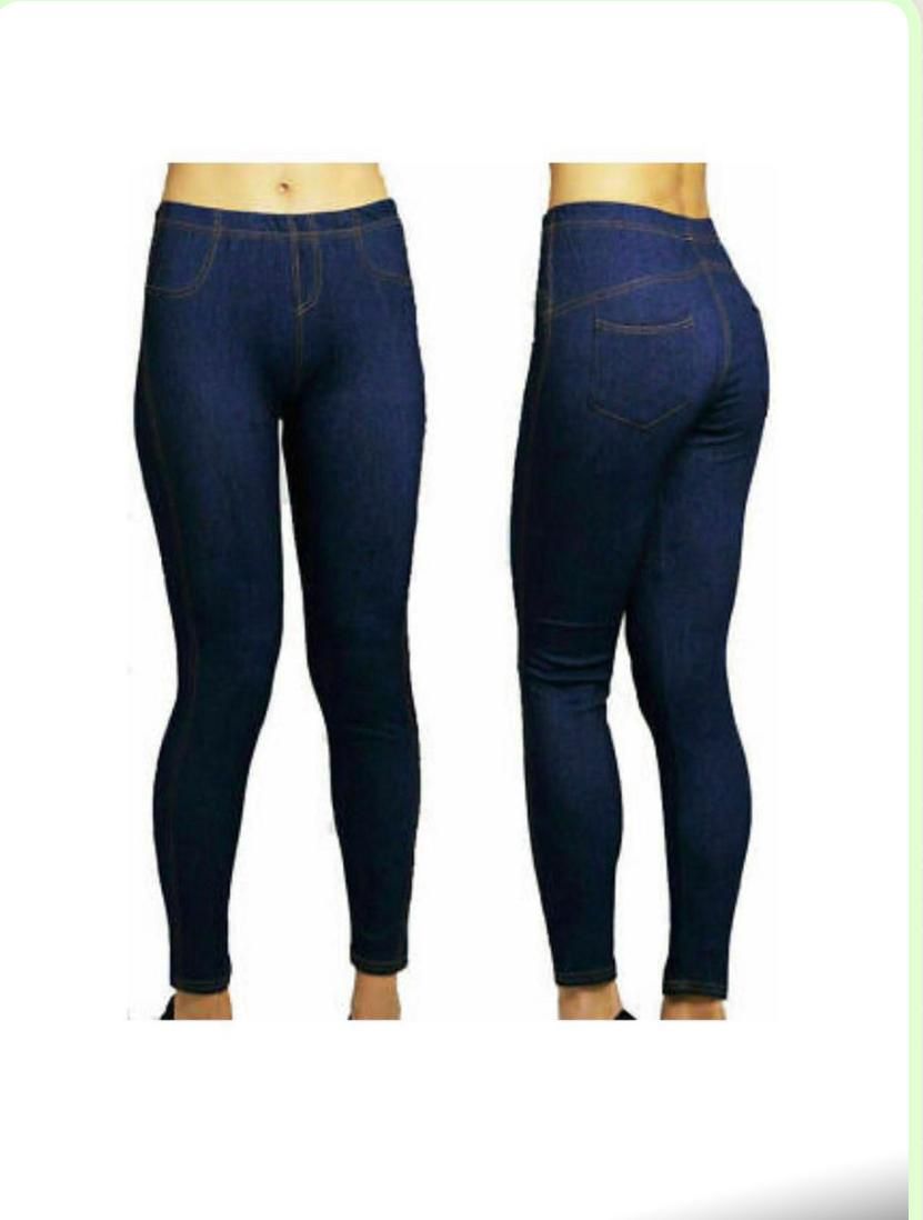 LUXE DIVA Ladies Stretchy denim look Jeggings legging