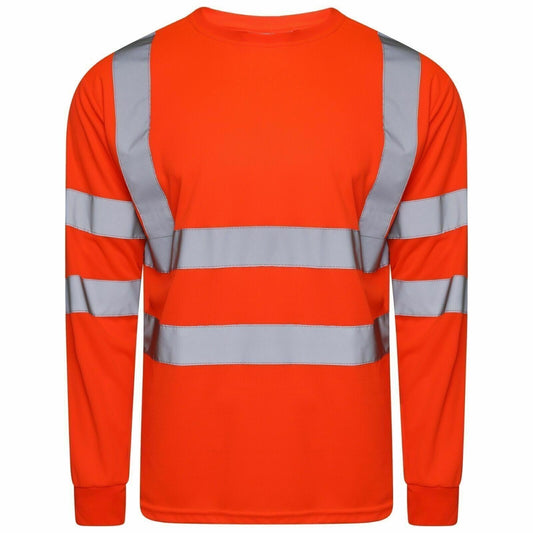 LUXE DIVA Hi Vis Viz Visibility Long Sleeve Crew Neck Highway Work Sweet Shirt Size S-2XL Menswear Classic Clothing Sweatshirt Uniforms Workwear Man Wetsuit