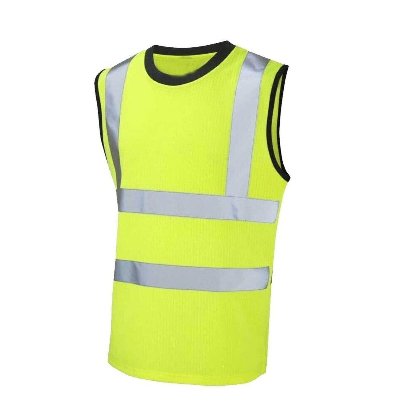 LUXE DIVA Hi Vis Viz Work Utility Sleeveless Round Neck T-Shirt Warning Vest