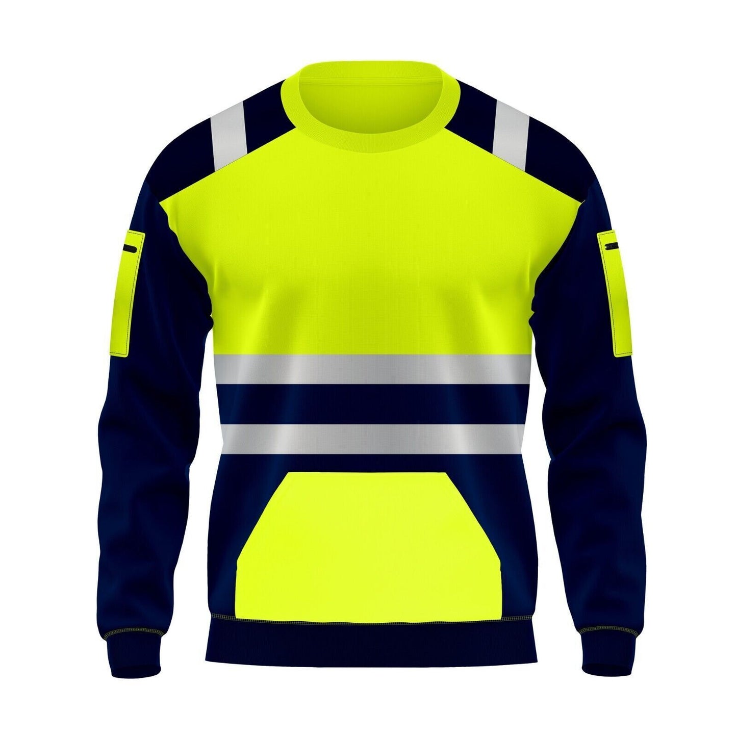 LUXE DIVA High Visibility Hi Viz Crew Neck Fleece Sweatshirts Security Work Soft Warm Cosy Fleece Tops S-XXL