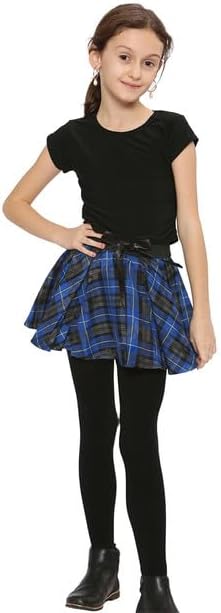 Girls Circular Kids Tartan Skirt Check Bow Detail Dance Mini Skirts 5-10 Years