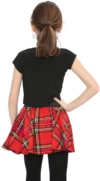 Girls Circular Kids Tartan Skirt Check Bow Detail Dance Mini Skirts 5-10 Years