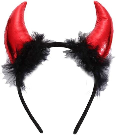 LUXE DIVA Fun pair of red sequin Devils horns on head band, Alice band, Great Hen nights, fancy dress Girls Halloween Red and Black Devil Horns Alice Hair Band Headband