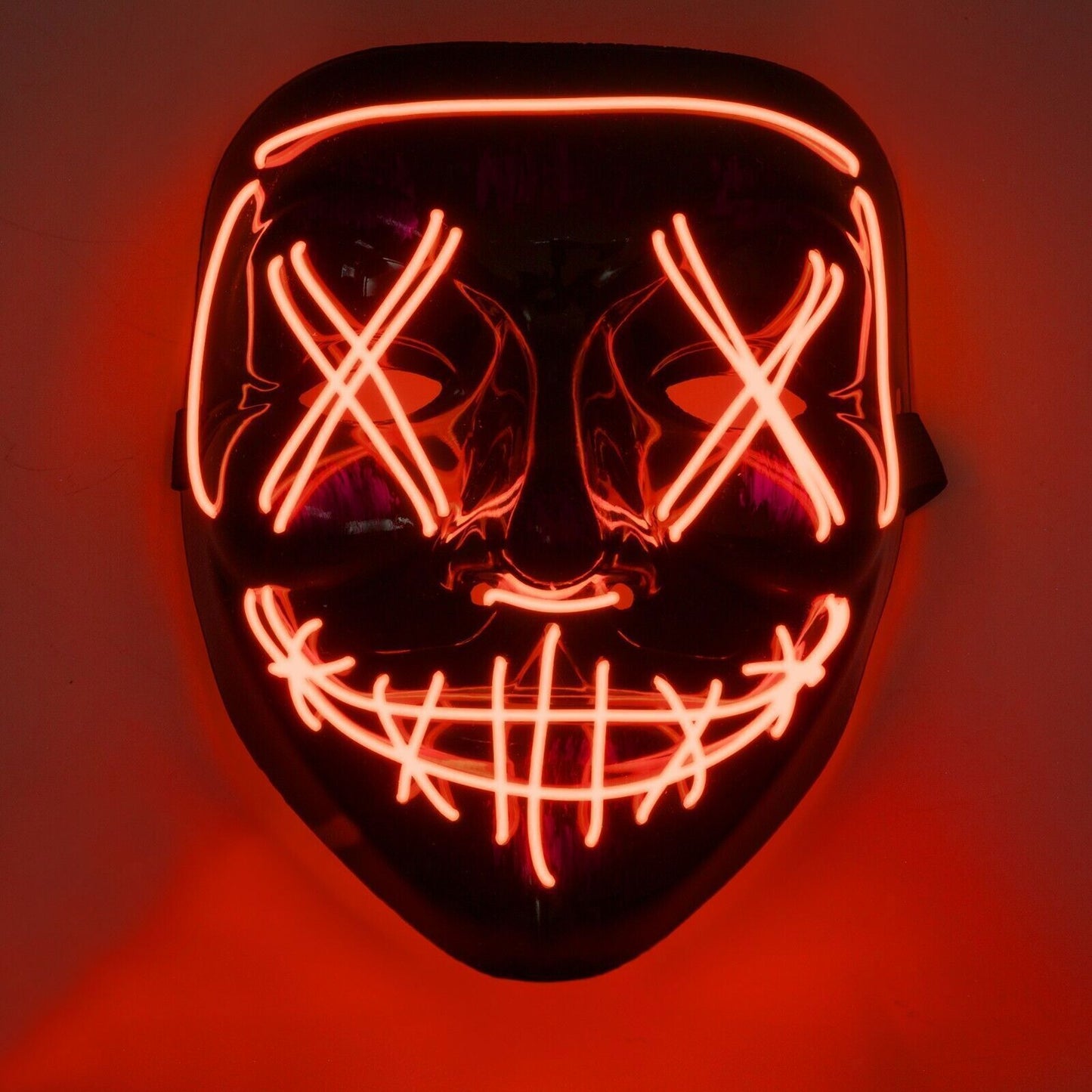 Neon Stitches LED Mask Wire Light Up Purge Halloween Costume Mask Cosplay Party