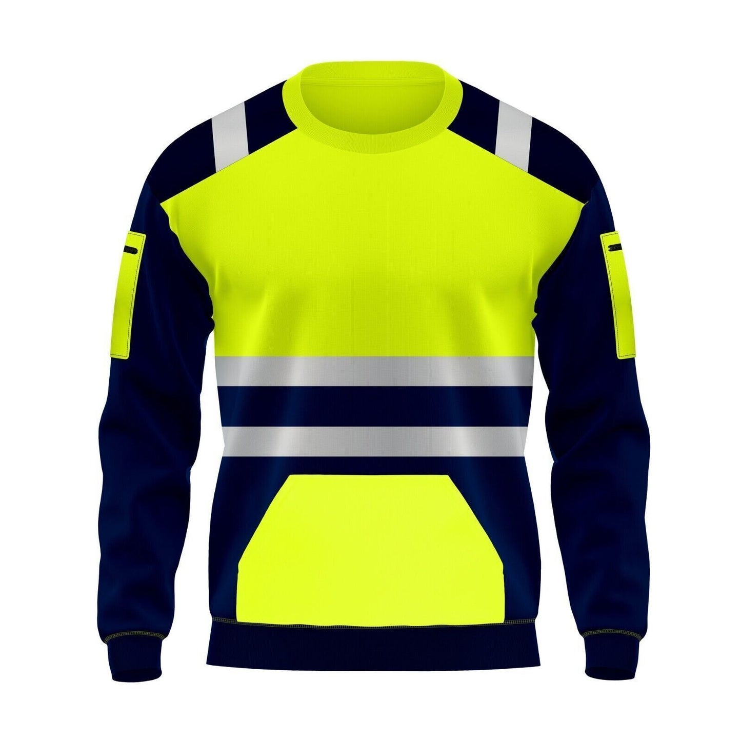 LUXE DIVA Hi Vis Viz High Visibility Jacket Reflective Work Wear Fleece SweatShirt S-2XL Menswear Soft Breathable Clothing Collar Crewneck Long Long Sleeve Polyester Sleeve