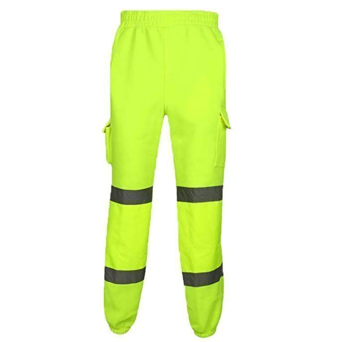 LUXE DIVA Mens Hi Vis Two Tone Jogging Bottoms Combat Trousers Workwear Joggers