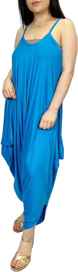 Womens Hareems V Neck Harems Dress All in One Jumpsuit Romper Ladies Plus Size