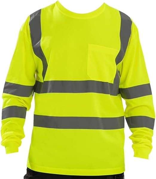 LUXE DIVA Hi Vis Crew Neck Sweatshirt Yellow Orange Sizes S to 3XL with 1 Pocket Security Shirt High Visibility Safety Workwear Reflective Long Sleeve (UK, Alpha, S, Regular, Regular, Orange)