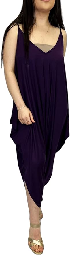 Womens Hareems V Neck Harems Dress All in One Jumpsuit Romper Ladies Plus Size