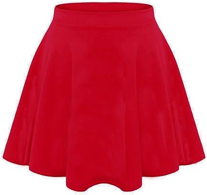 Girls Skater Skirt Flared High Waisted Flippy Stretch Mini Tutu Fancy School Skirts 5-14 Years