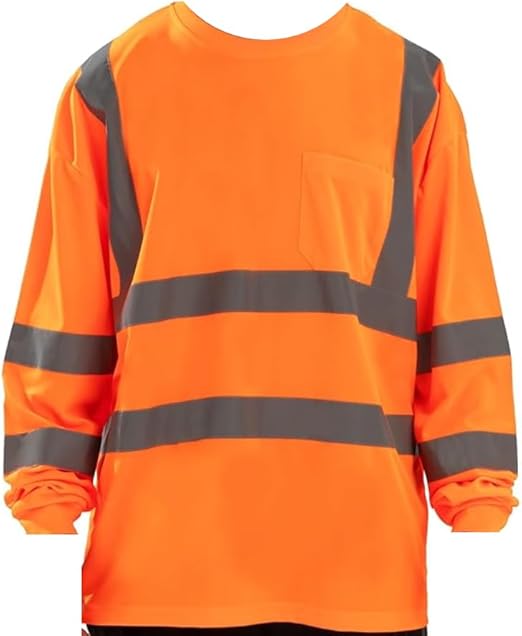 LUXE DIVA Hi Vis Crew Neck Sweatshirt Yellow Orange Sizes S to 3XL with 1 Pocket Security Shirt High Visibility Safety Workwear Reflective Long Sleeve (UK, Alpha, S, Regular, Regular, Orange)