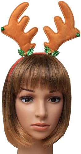 Christmas Headband Reindeer Holly and Bells Accessory for Fancy Dress & Parties Kids Adult