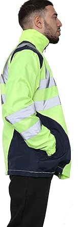 LUXE DIVA Hi Viz High Visibility Short Sleeve Polo Shirts - Men's Reflective Tape Safety Hi Vis Security Work Breathable Lightweight Workwear T-Shirt Tops