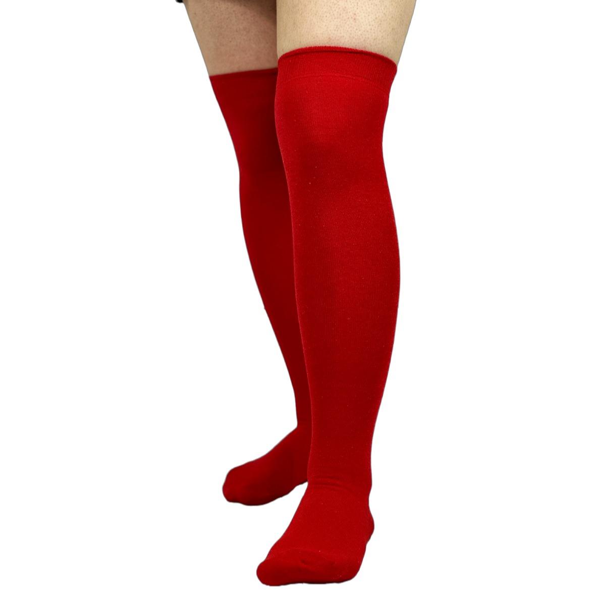 New Women PLAIN OVER THE KNEE Thigh High Socks Girls OTK Socks Uk Size 4-6