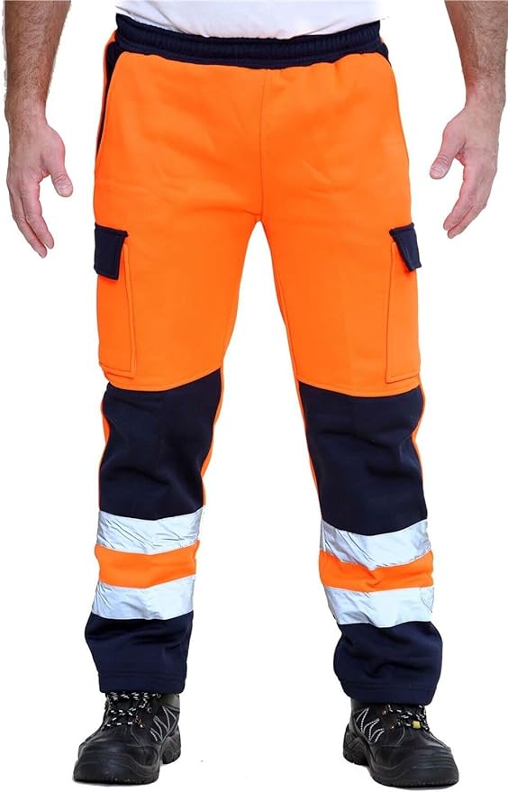 Mens Hi Vis Trousers Hi Viz Two Tone Jogging Bottoms Combat Work Trousers Men Workwear Joggers Workwear Trousers for Men High Vis Trousers Mens Hi Vis Contrast Combat Trousers