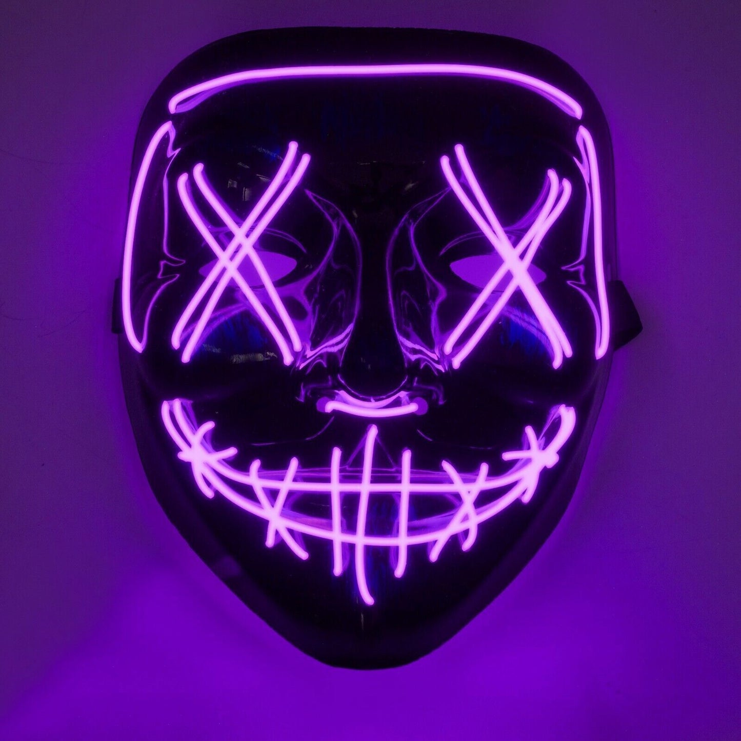 Neon Stitches LED Mask Wire Light Up Purge Halloween Costume Mask Cosplay Party