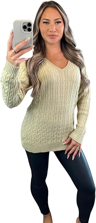 LUXE DIVA LADIES V/N KNITTED LONG SLEEVE JUMPER BACK IN STOCK