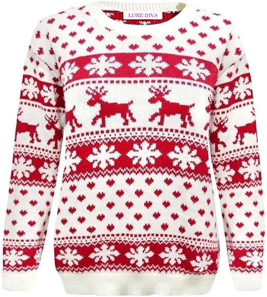 Unisex Reindeer Snowflake Novelty Sweater Jumper For Adult