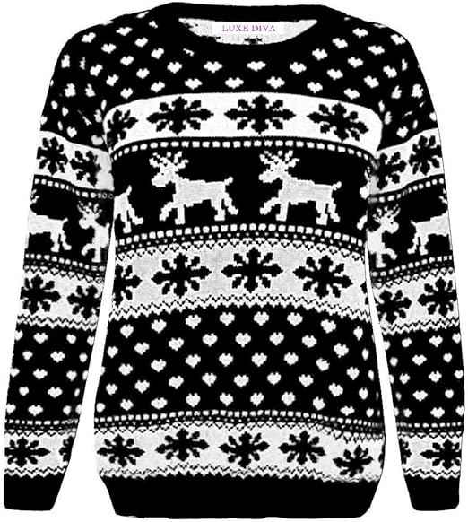 Unisex Reindeer Snowflake Novelty Sweater Jumper For Adult