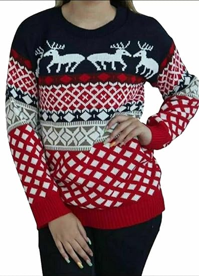 Unisex Reindeer Retro Novelty Sweater Jumper For Adul