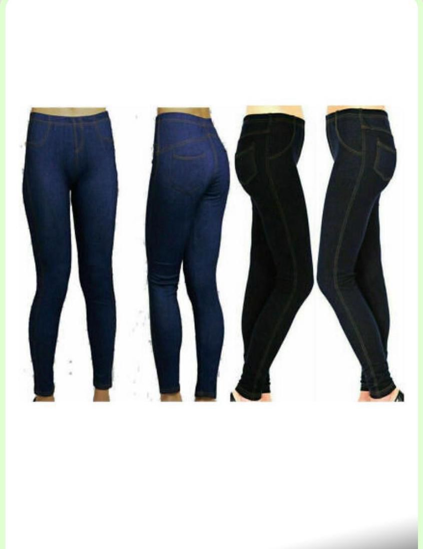 LUXE DIVA Ladies Stretchy denim look Jeggings legging