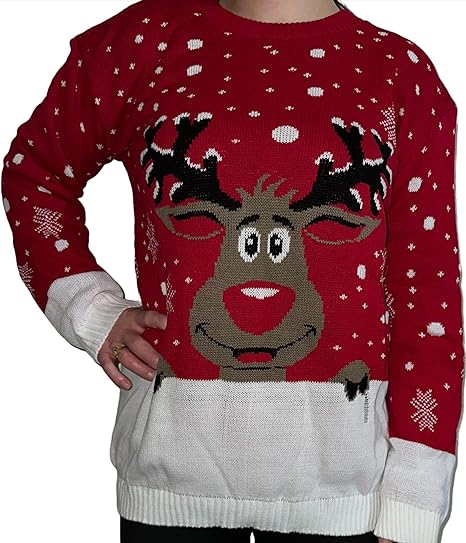 Unisex Reindeer Star Rudolph  Novelty Sweater Jumper For Adult