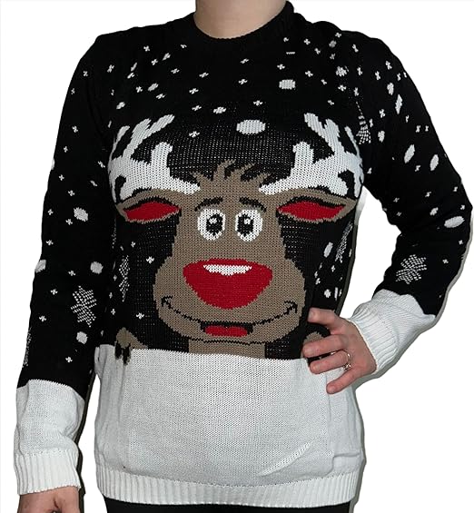 Unisex Reindeer Star Rudolph  Novelty Sweater Jumper For Adult