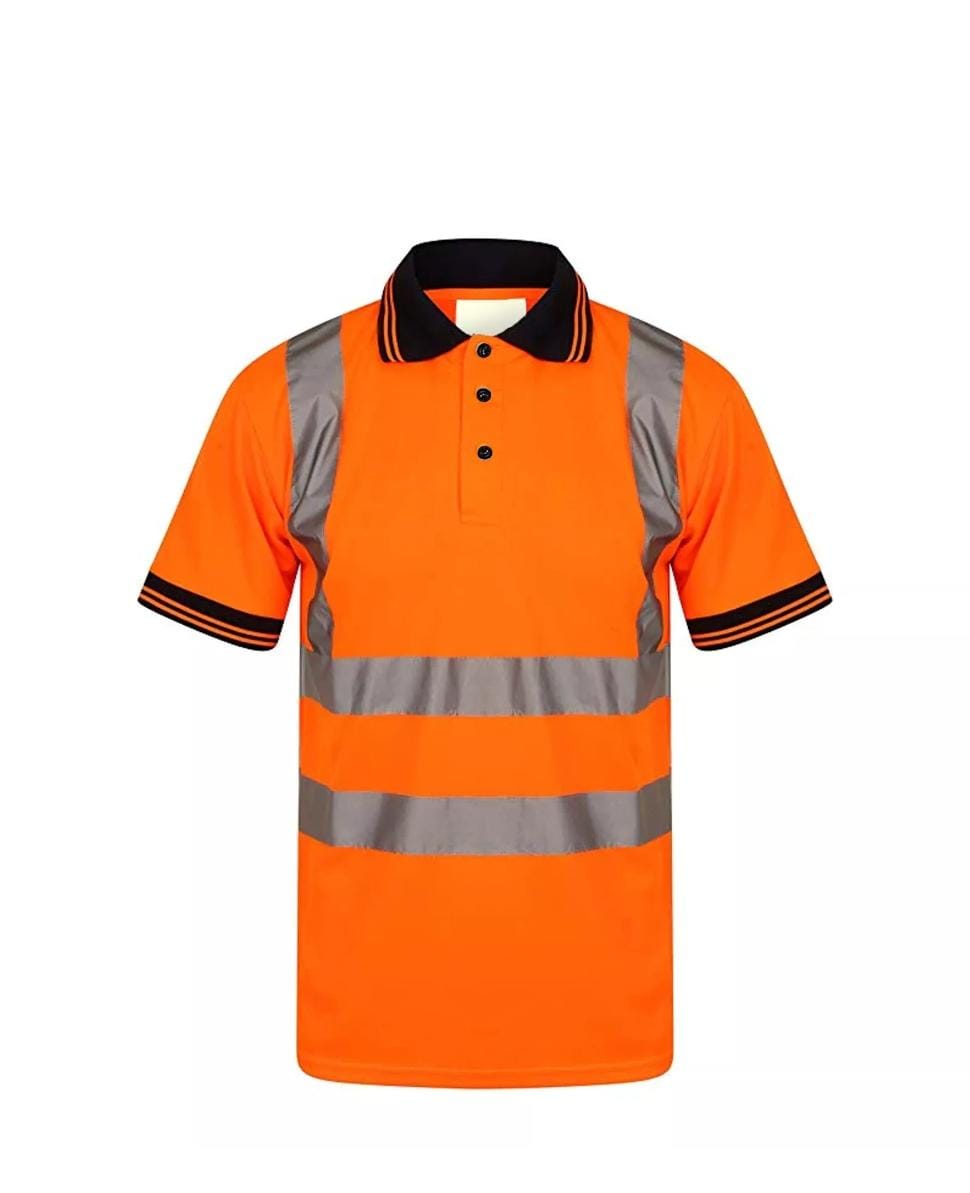 LUXEDIVA Mens HI Viz Polo T-Shirt Top Size S to 2XL