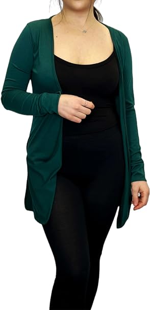 Ladies Long Sleeve Pocket Cardigan Womens Top Sizes 8-26