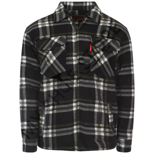 LUXE DIVA MENS PADDED SHIRT FUR LINED LUMBERJACK FLANNEL WORK JACKET WARM THICK CASUAL TOP