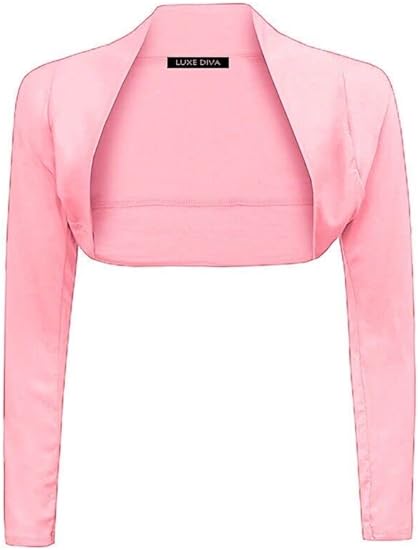 Womens Plain Long Sleeve Bolero Shrug Crop Top Ladies Cropped Cardigan Tops UK 16-26