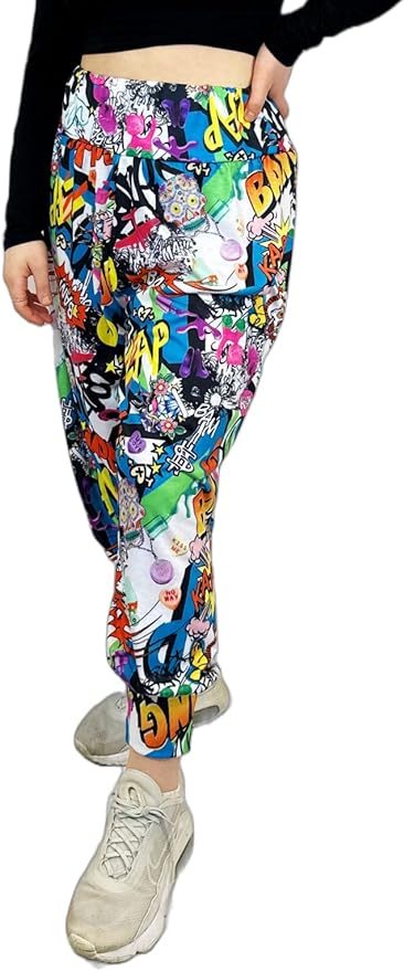 Harem Pants for Women UK Plain & Printed - Full Length Ankle Cuff Stretchy and Comfortable Alibaba Hippie Trouser for Yoga and Beach Festivals