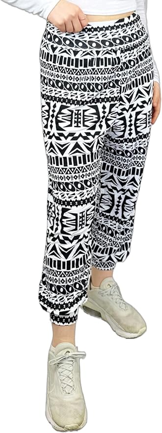 Harem Pants for Women UK Plain & Printed - Full Length Ankle Cuff Stretchy and Comfortable Alibaba Hippie Trouser for Yoga and Beach Festivals