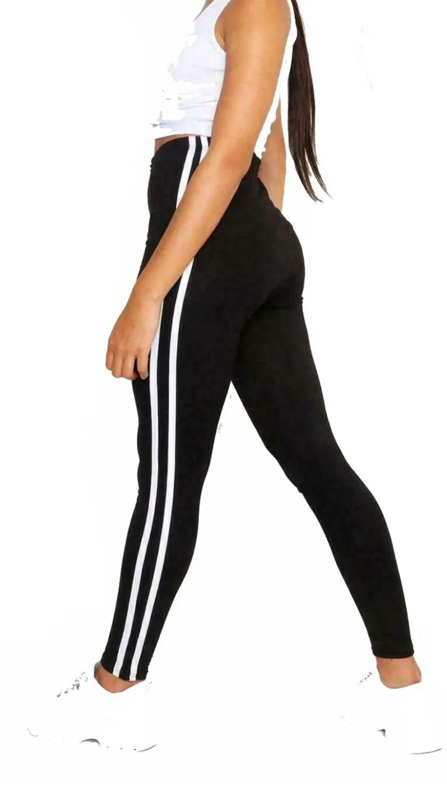 LUXE DIVA Ladies Sides Stripes Yoga Gym Wear Two Stripe Legging