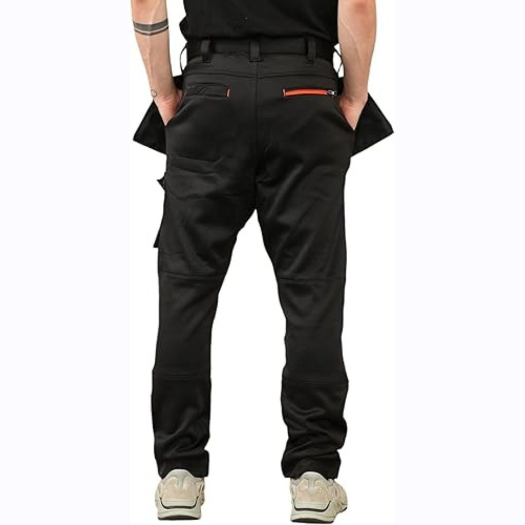 LUXE DIVA Men's Waterproof Softshell Cargo Trouser with Multi Zip Pockets Durable Safety Outdoor Work Wear Bottom Pants