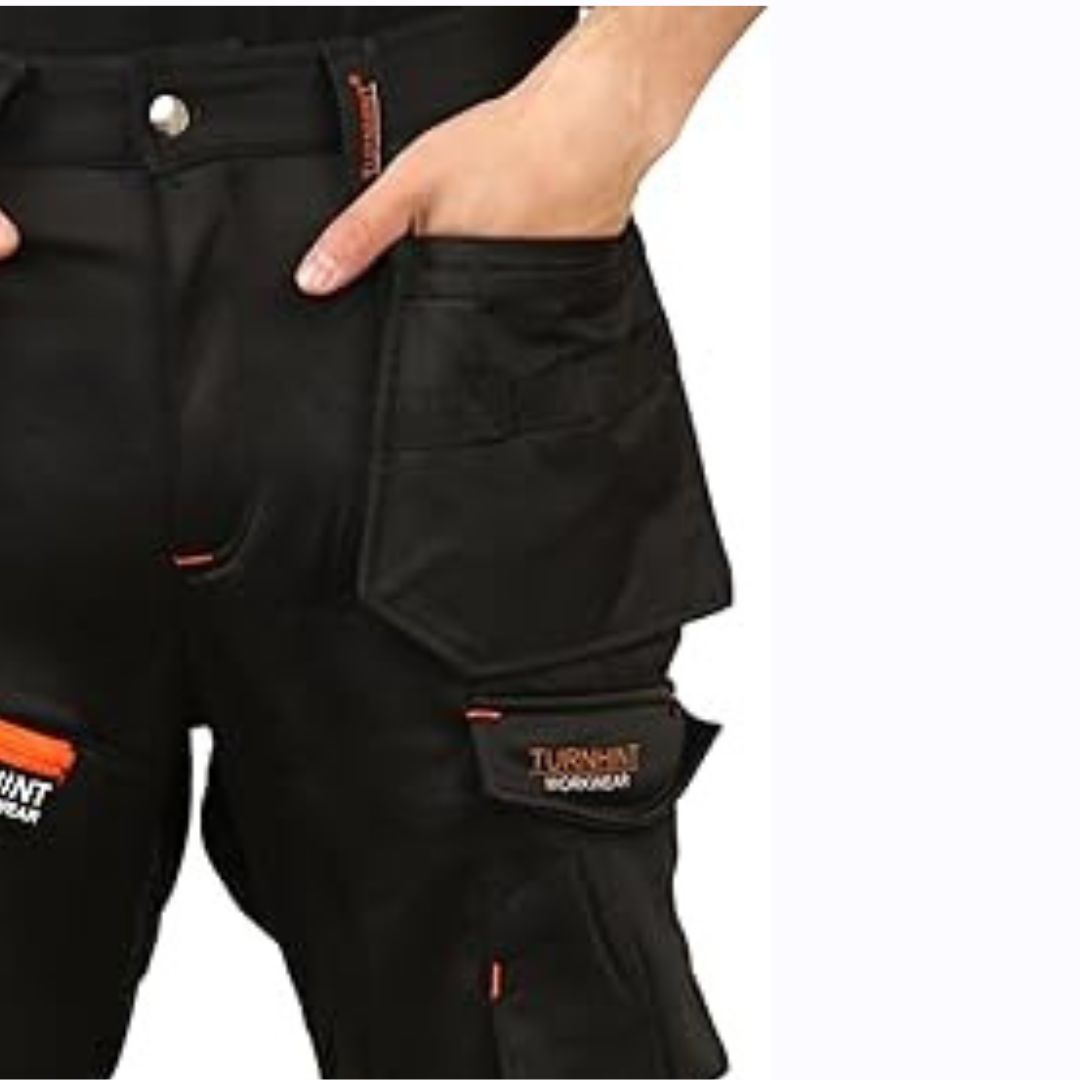 LUXE DIVA Men's Waterproof Softshell Cargo Trouser with Multi Zip Pockets Durable Safety Outdoor Work Wear Bottom Pants