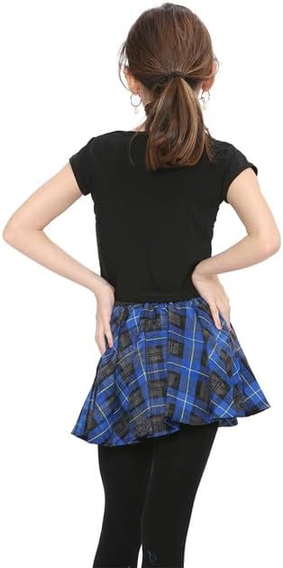 Girls Circular Kids Tartan Skirt Check Bow Detail Dance Mini Skirts 5-10 Years