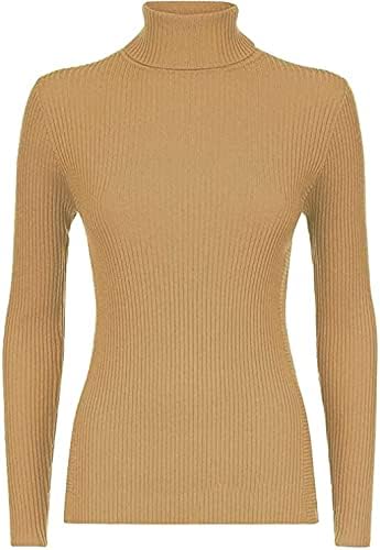 Women Ladies Ribbed Stretch Polo Turtle Neck Rib Top Jumper UK Size S/M-XXL