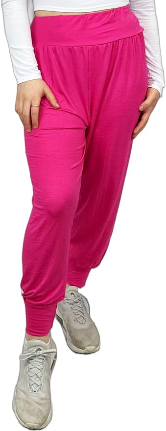 Harem Pants for Women UK Plain & Printed - Full Length Ankle Cuff Stretchy and Comfortable Alibaba Hippie Trouser for Yoga and Beach Festivals