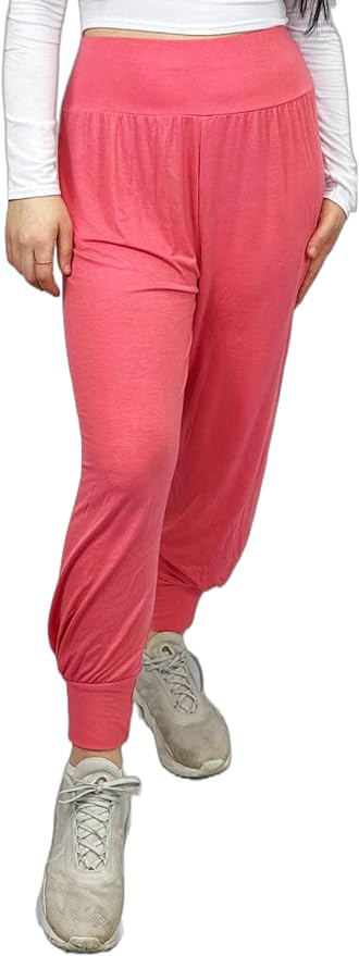 Harem Pants for Women UK Plain & Printed - Full Length Ankle Cuff Stretchy and Comfortable Alibaba Hippie Trouser for Yoga and Beach Festivals