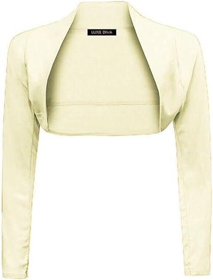 Womens Plain Long Sleeve Bolero Shrug Crop Top Ladies Cropped Cardigan Tops UK 16-26